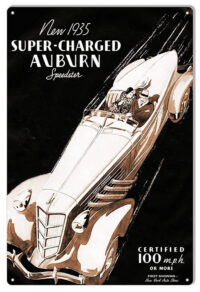 Auburn Speedster Classic Car Reproduction Garage Art Metal Sign