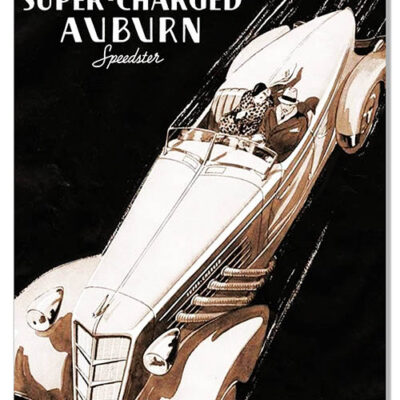 Auburn Speedster Classic Car Reproduction Garage Art Metal Sign