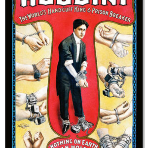 Handcuff King Houdini Wall Art Reproduction Magician Metal Sign 12x18