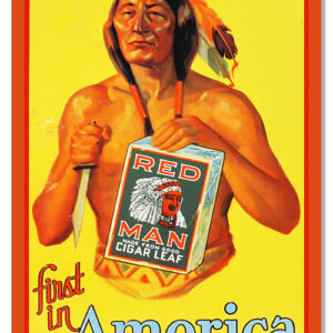 Red Man Cigarette Reproduction Cigar Metal Sign 12x18