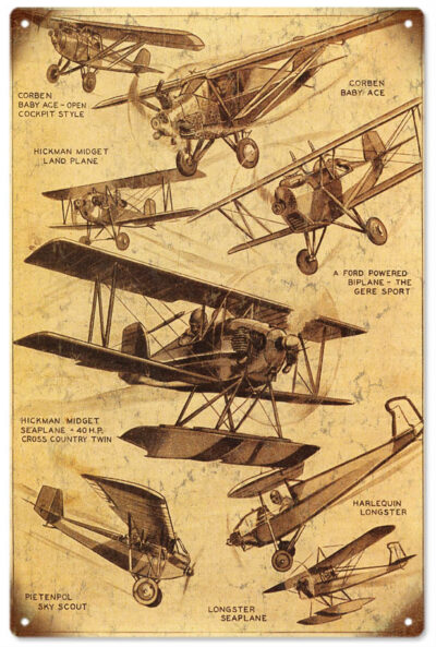 Reproduction Seaplanes Airplane Sign