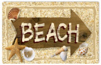 Direction To Beach Street Sign With Seashells
