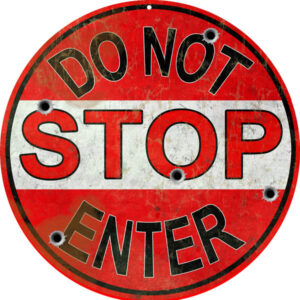 Reproduction Stop Do Not Enter Sign With Bullet Holes 14 Round