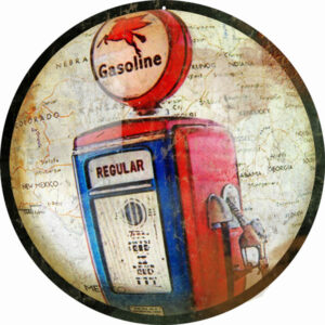 Reproduction Regular Gasoline Service Station Sign 14 Round
