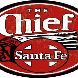 Reproduction Red The Chief Railroad Sign 9x14 Oval