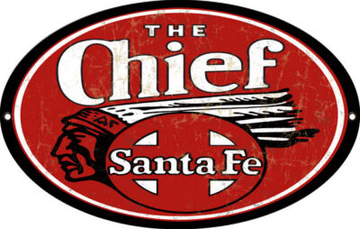 Reproduction Red The Chief Railroad Sign 9x14 Oval