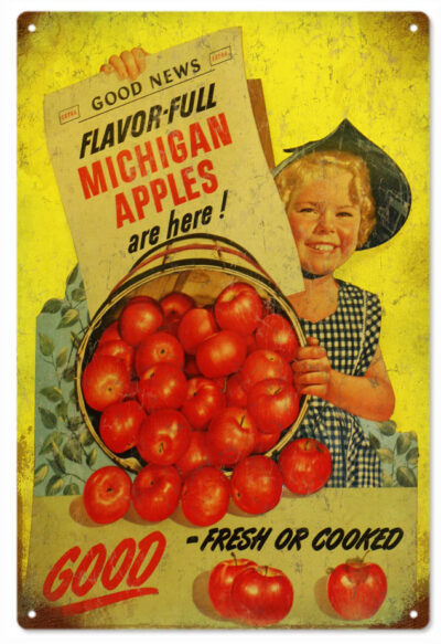 Michigan Apples Country Advertisement Sign