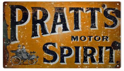 Reproduction Pratt's Motor Spirit Sign 8x14