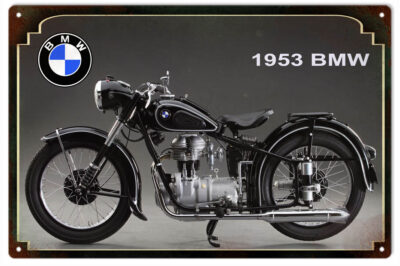 1953 BMW Motorcycle Sign Classic British Motorcycle