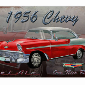 1956 Chevy Hot Rod Sign Garage Art
