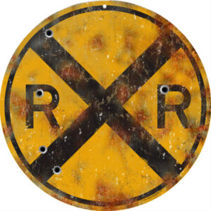 Reproduction Railroad Crossing Round Sign 14 Round