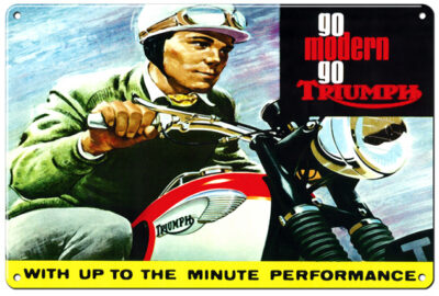 Triumph Classic British Motorcycle Sign. 12"x18"