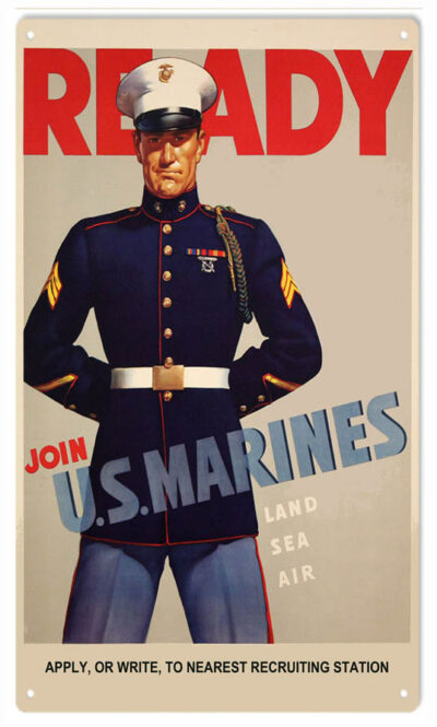 Join US Marines Military Metal Sign 8x14