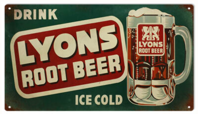 Lyons Root Beer Reproduction Vintage Nostalgic Metal Sign 8x14