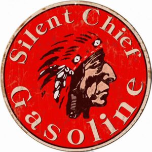 Reproduction Silent Chief Gasoline Sign 30x30 Round