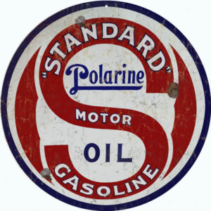 Reproduction Standard Polarine Oil Sign 24x24 Round