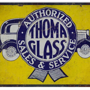 Thoma Glass Service Reproduction Garage Shop Metal Sign 9x12