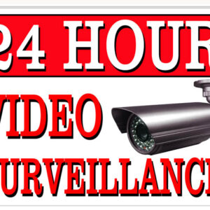 24 Hour Surveillance No Tresspassing Warning Metal  Sign 9x12