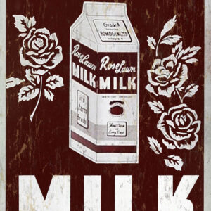 Rose Lawn Milk Ice Cream Country Kitchen Sign Reproduction  6x18