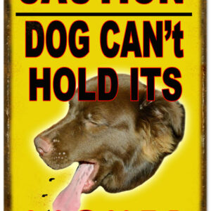 Warning Dog Licks Funny Warning Metal Sign 12x18