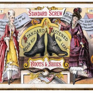 Standard Screw Never Leak Boots And Shoes Advertisement Sign