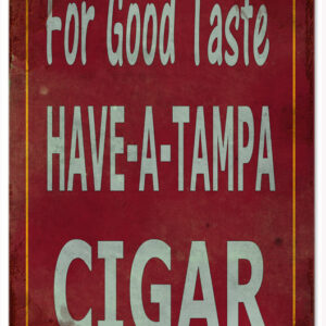 Tampa Cigar Smokers Sign Garage Art Nostalgic Aluminum