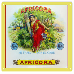 Africora Cigar Smokers Classic Aluminum Sign Garage Art Sign