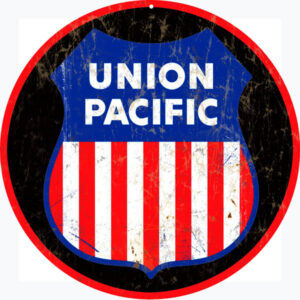 Union Pacific Railroad Sign 14" Round Herald