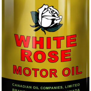 White Rose Motor Oil Can Cutout Sign 71/4X101/2