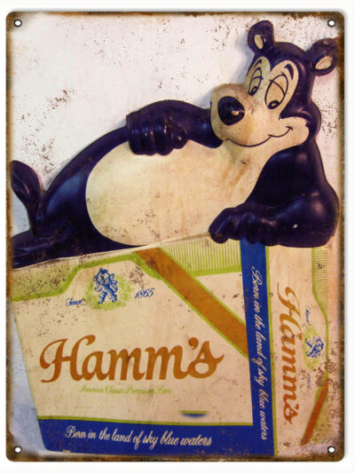 Hamm's Bear Beer Sign. 9"x12"
