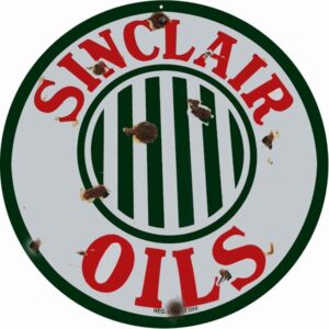 Reproduction Sinclair Motor Oils Sign 14 Round