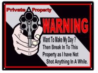 Private Property Warning Metal Sign