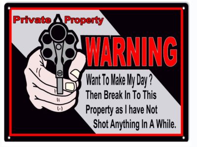 Private Property Warning Metal Sign