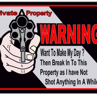 Private Property Warning Metal Sign