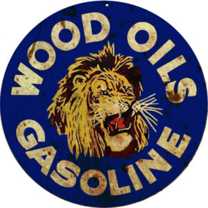 Wood Oils Gasoline Reproduction Garage Shop Metal Sign 14x14 Round