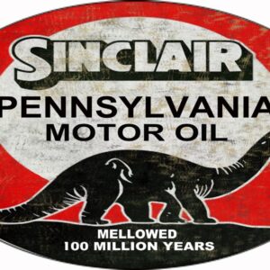 Reproduction Sinclair Mellowed Motor Oil Sign 11x18 Oval