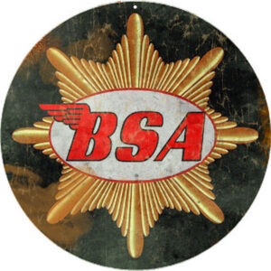Round BSA Motorcycle Garage Art  Sign