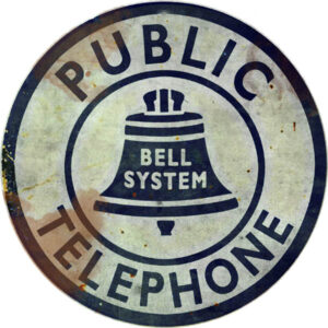 Reproduction Public Bell System Telephone Sign 14 Round