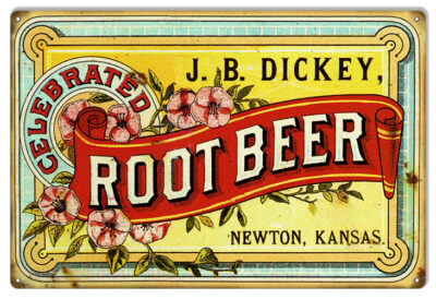 JB Dickey Root Beer Nostalgic Reproduction Sign 12x18
