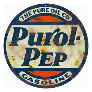 Reproduction Purol Pep Gasoline Sign 24 Round