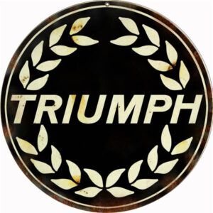 Triumph Motorcycle Reproduction Garage Shop Metal Sign 14x14 Round