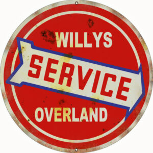 Reproduction Willy's  Service Overland Sign 24 Round
