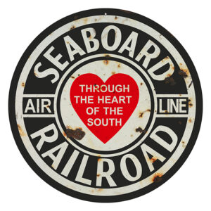 Reproduction Seaboard Railroad Sign 14 Round
