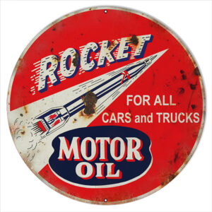 Reproduction Rocket Motor Oil Sign 18 Round