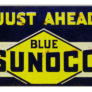 Reproduction Stop Just Ahead Sunoco Motor Oil Sign 6x18