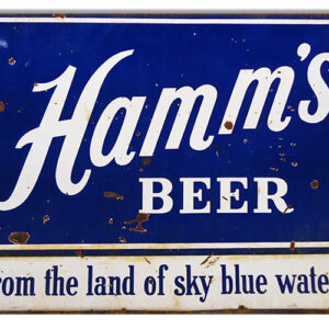 Aged Looking Hamms Sky Blue Beer Sign 9x12