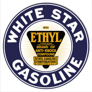 White Star Gasoline Motor Oil Sign 14 Round