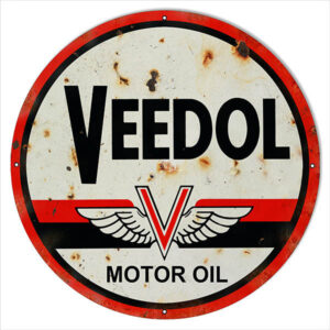 30" Round Reproduction Veedol Motor Oil Sign