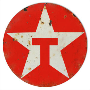 Reproduction Red Texaco Motor Oil Sign 14 Round