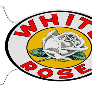 White Rose Flange Oval Sign 12x18 Double Sided Flange Sign